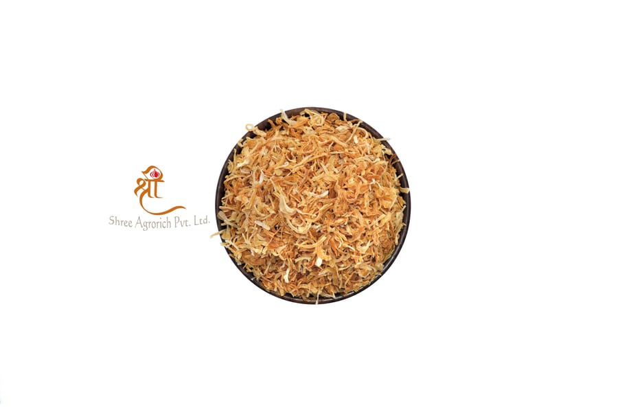 White dehydrated fried onion, clean-label, golden crisp, no coating or additives